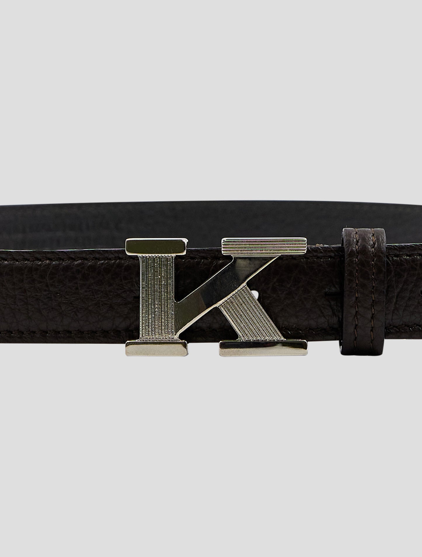 Kiton Brown Leather Deer Belt Women