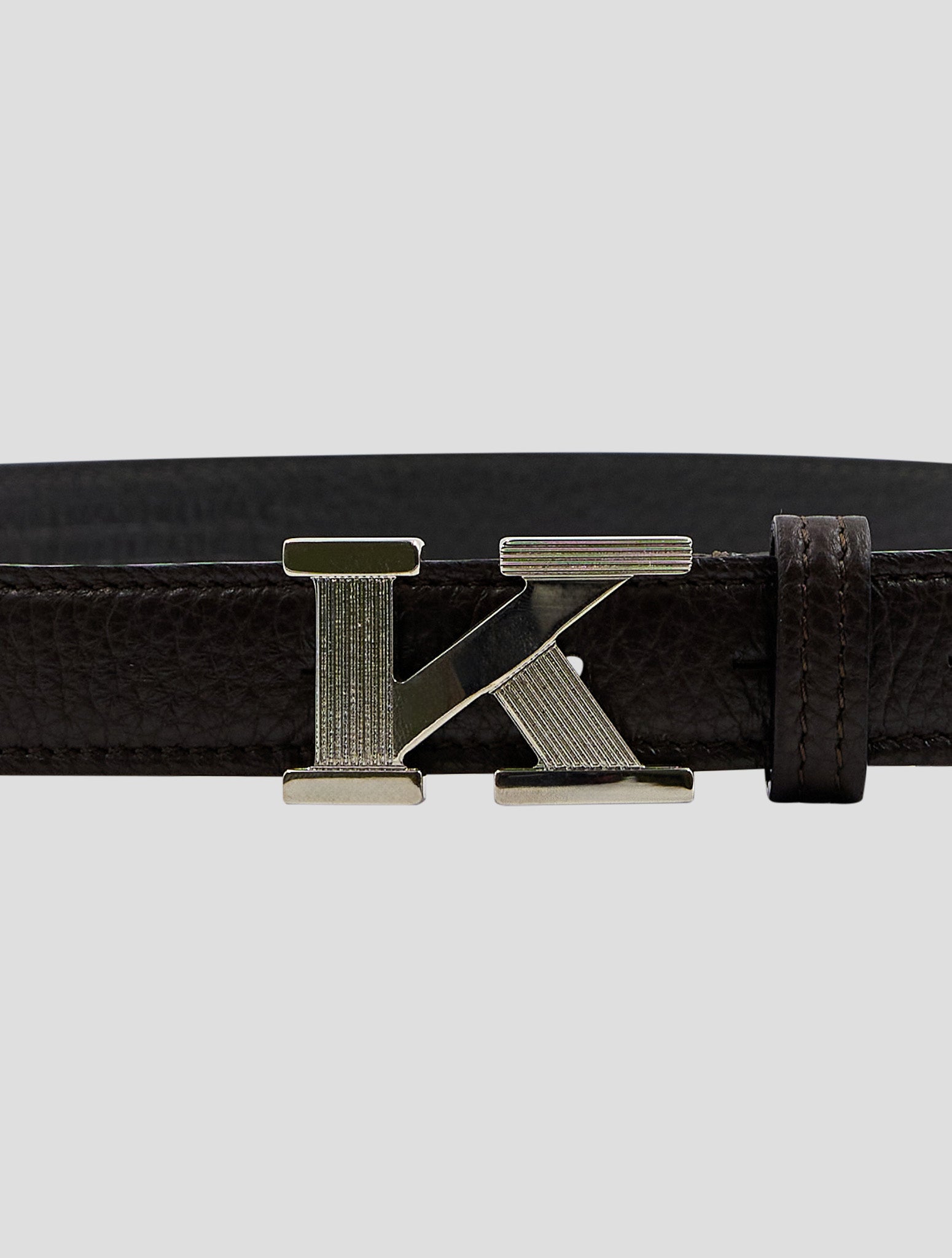 Kiton Brown Leather Deer Belt Women