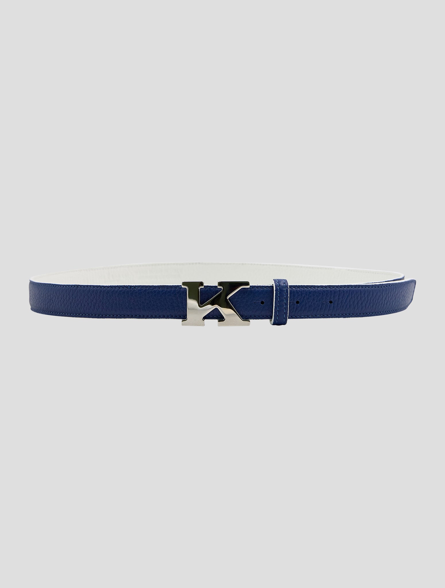 Kiton Blue Leather Deer Belt Women