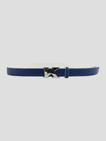 Kiton Blue Leather Deer Belt Women