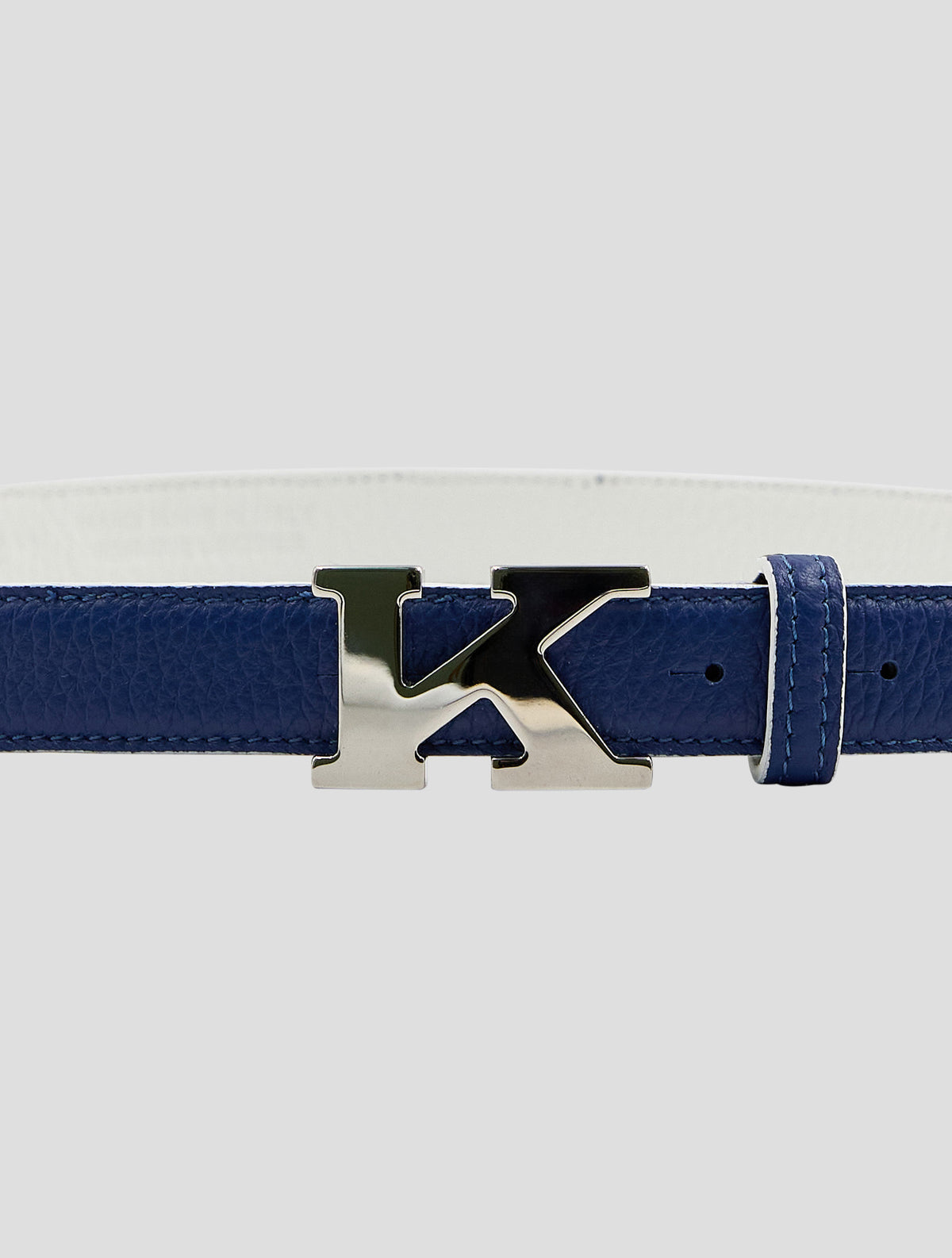 Kiton Blue Leather Deer Belt Women