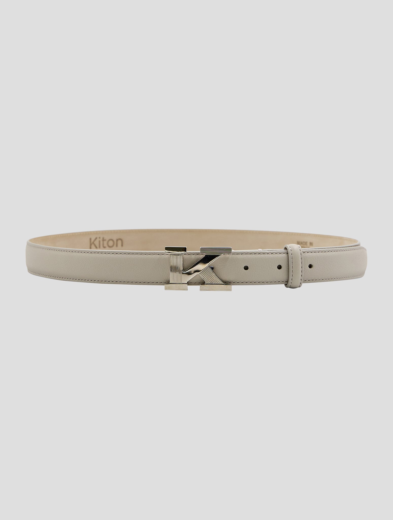 Kiton Beige Leather Lamb Belt Women