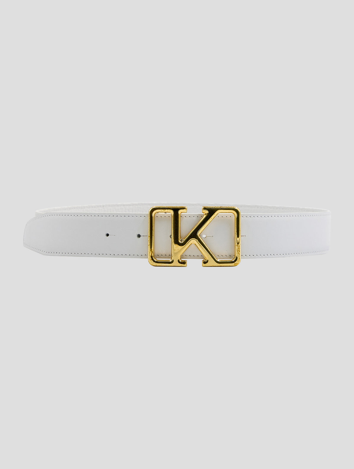 Kiton White Leather Calf Belt Women