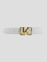 Kiton White Leather Calf Belt Women