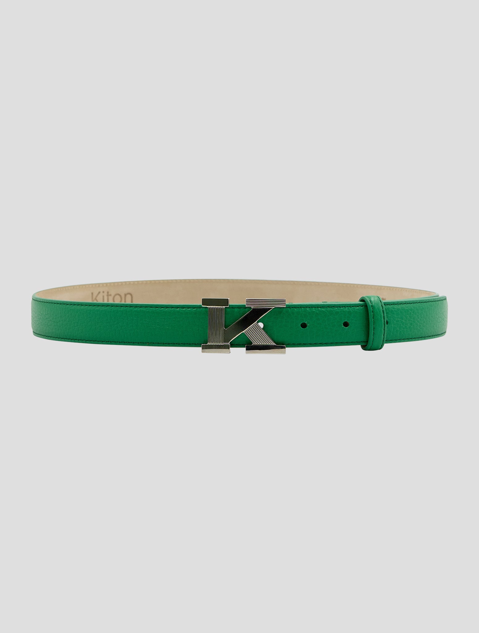 Kiton Green Leather Deer Belt Women