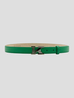 Kiton Green Leather Deer Belt Women