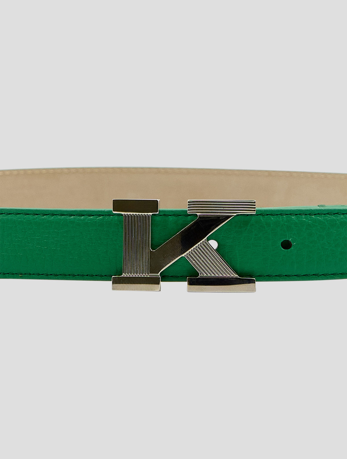 Kiton Green Leather Deer Belt Women