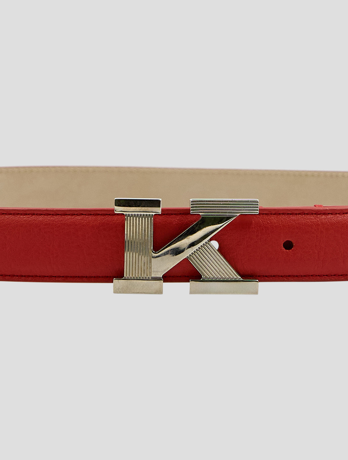 Kiton Red Leather Lamb Belt Women
