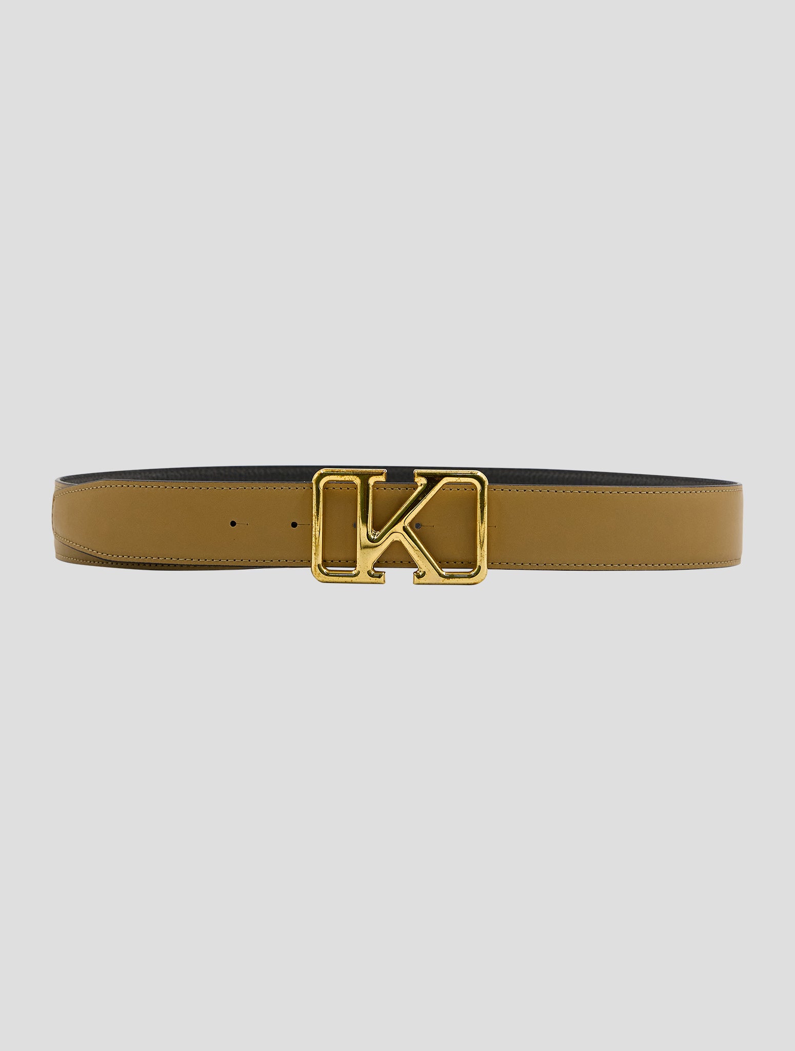 Kiton Brown Leather Calf Belt Women