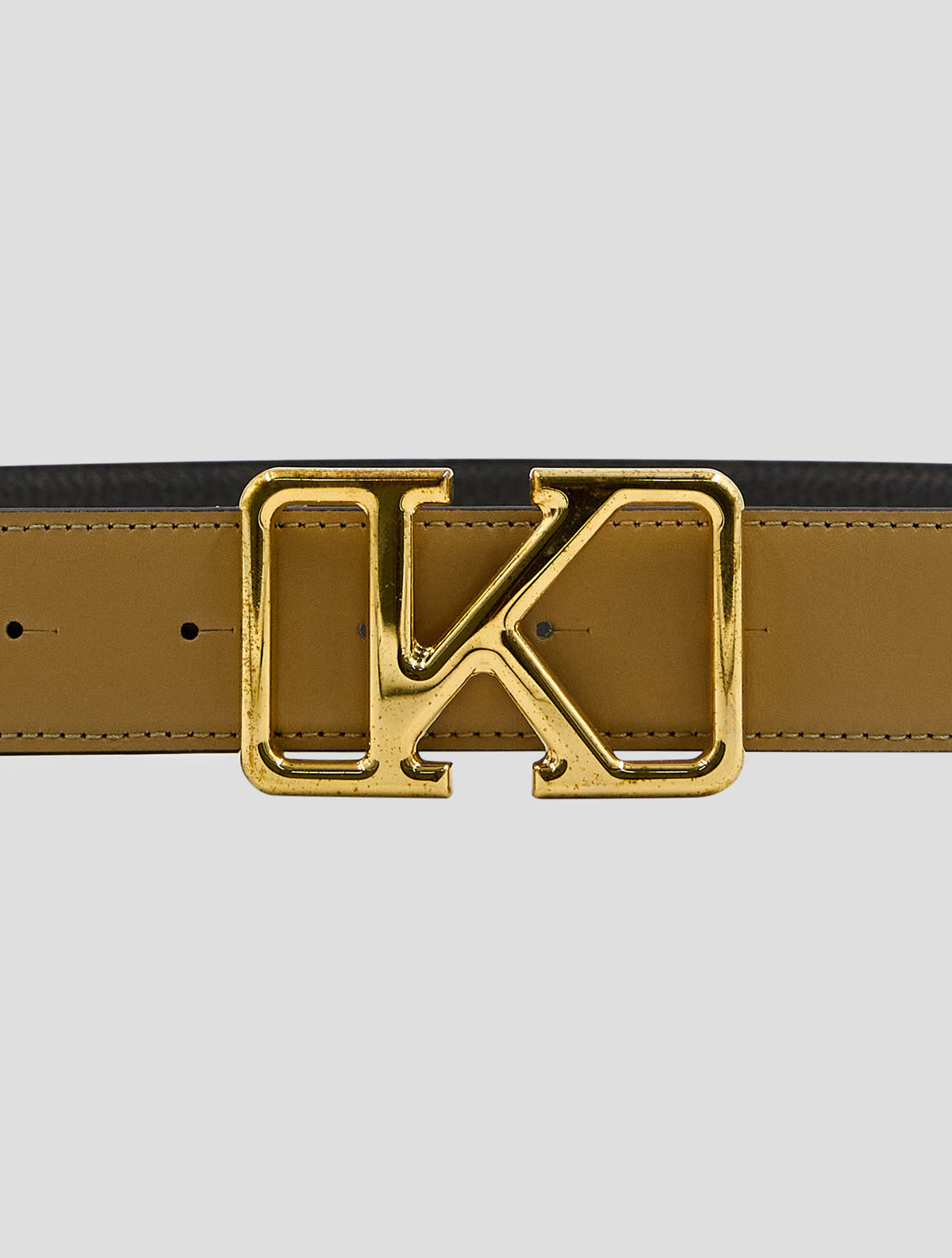 Kiton Brown Leather Calf Belt Women