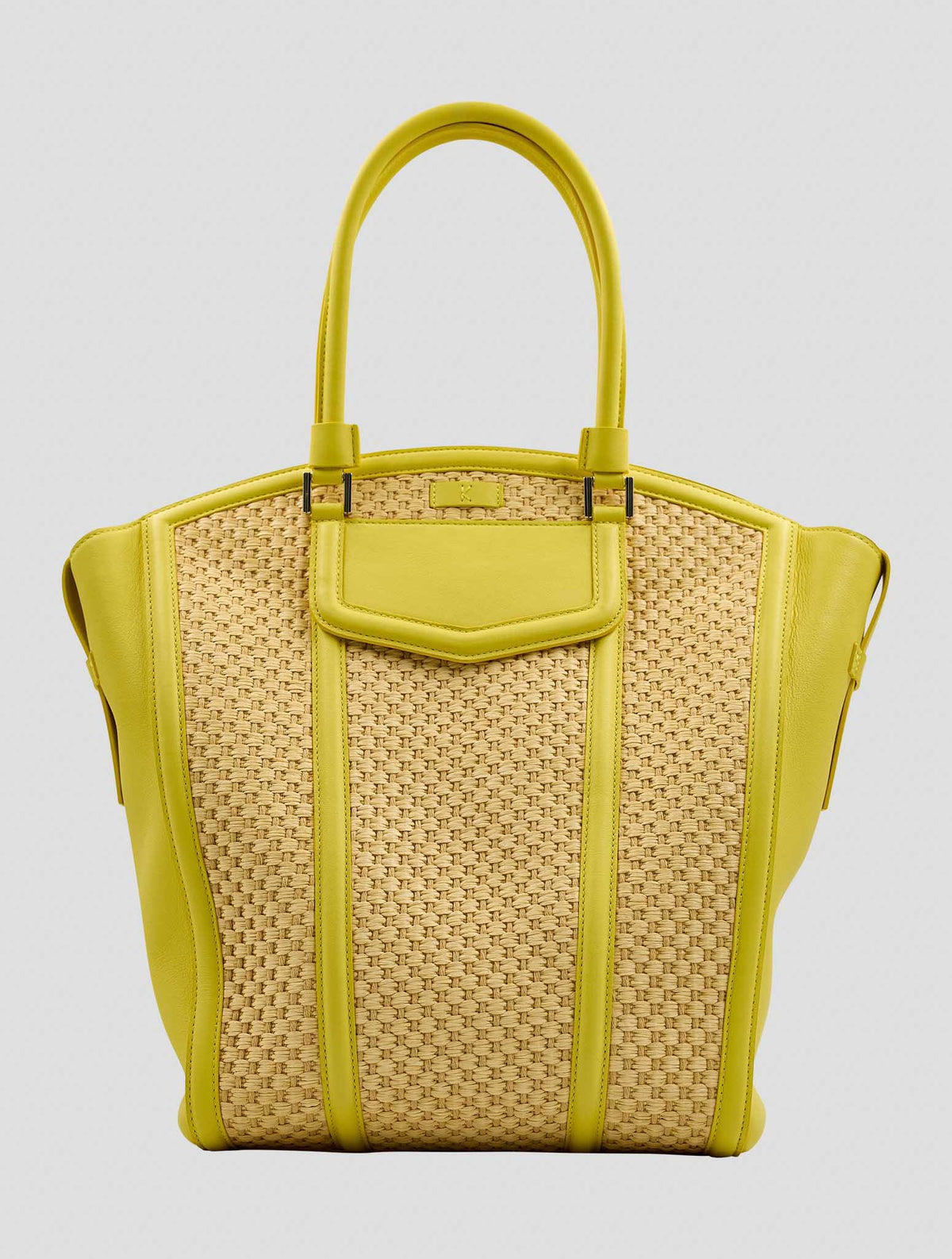 Kiton Beige Yellow Leather Suede Bag Women