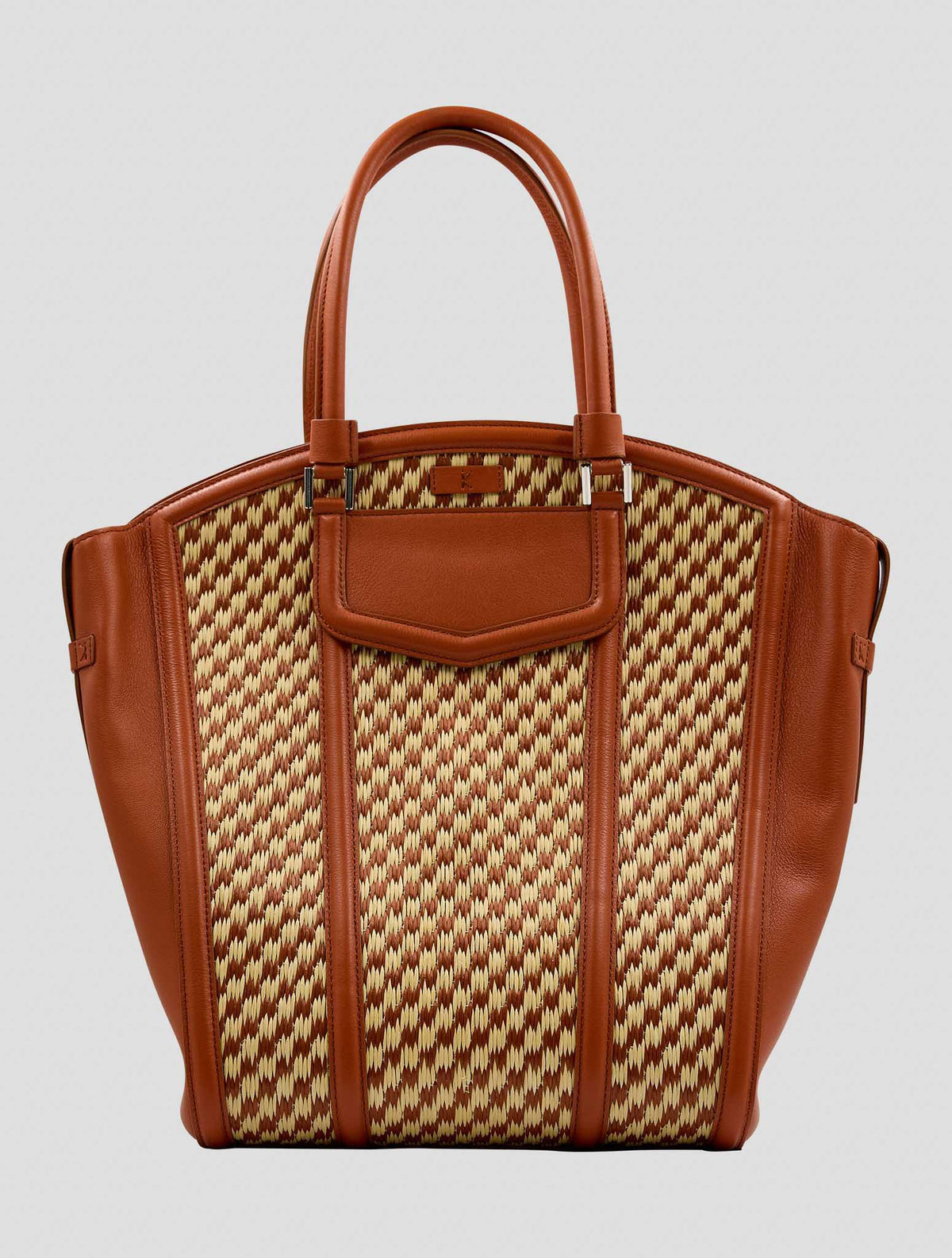 Kiton Beige Brown Viscose Cotton Bag Women