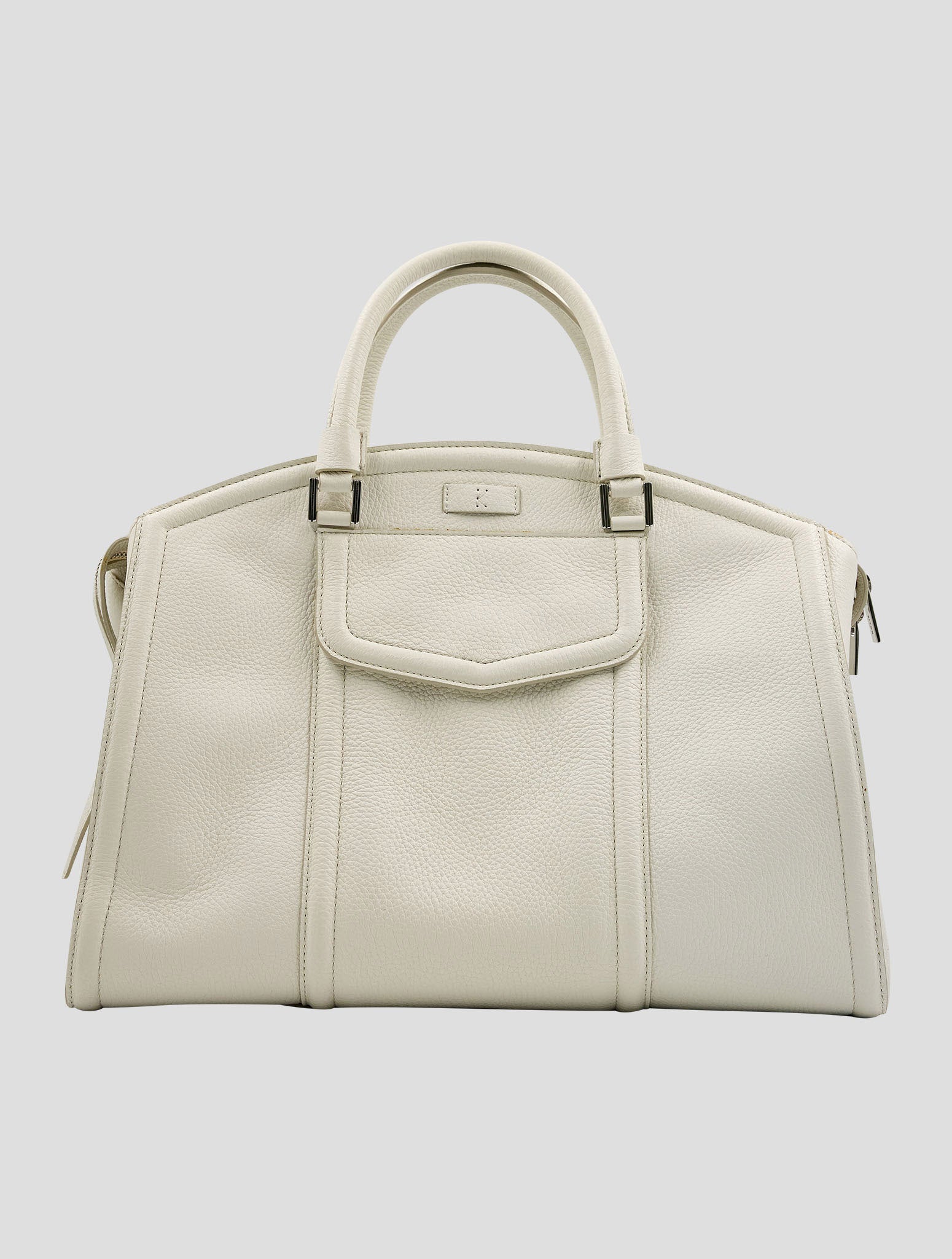 Kiton White Leather Deer Bag Women