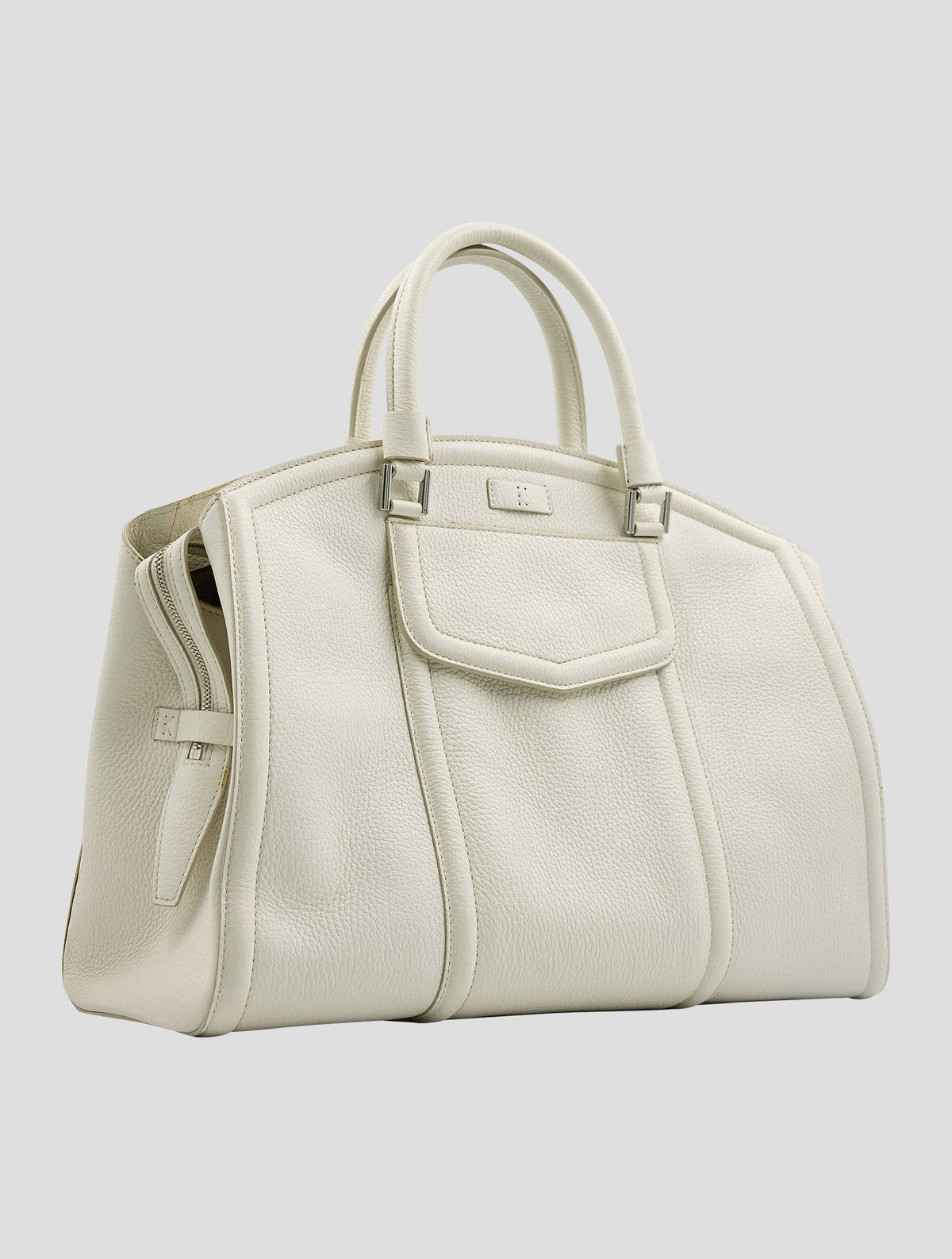 Kiton White Leather Deer Bag Women