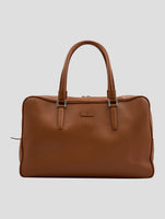 Kiton Brown Leather Calf Bag Women