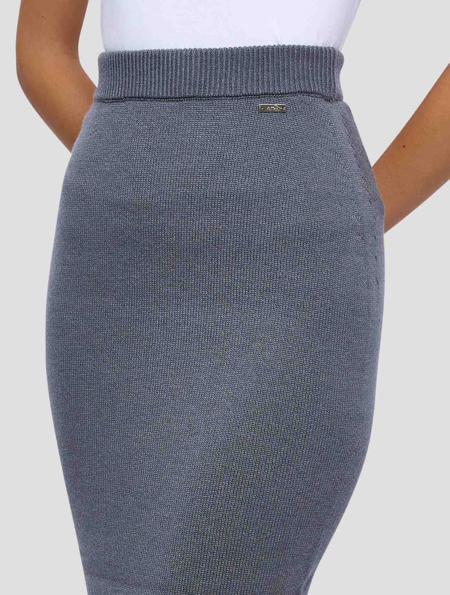 Kiton Gray Cashmere Skirt Women