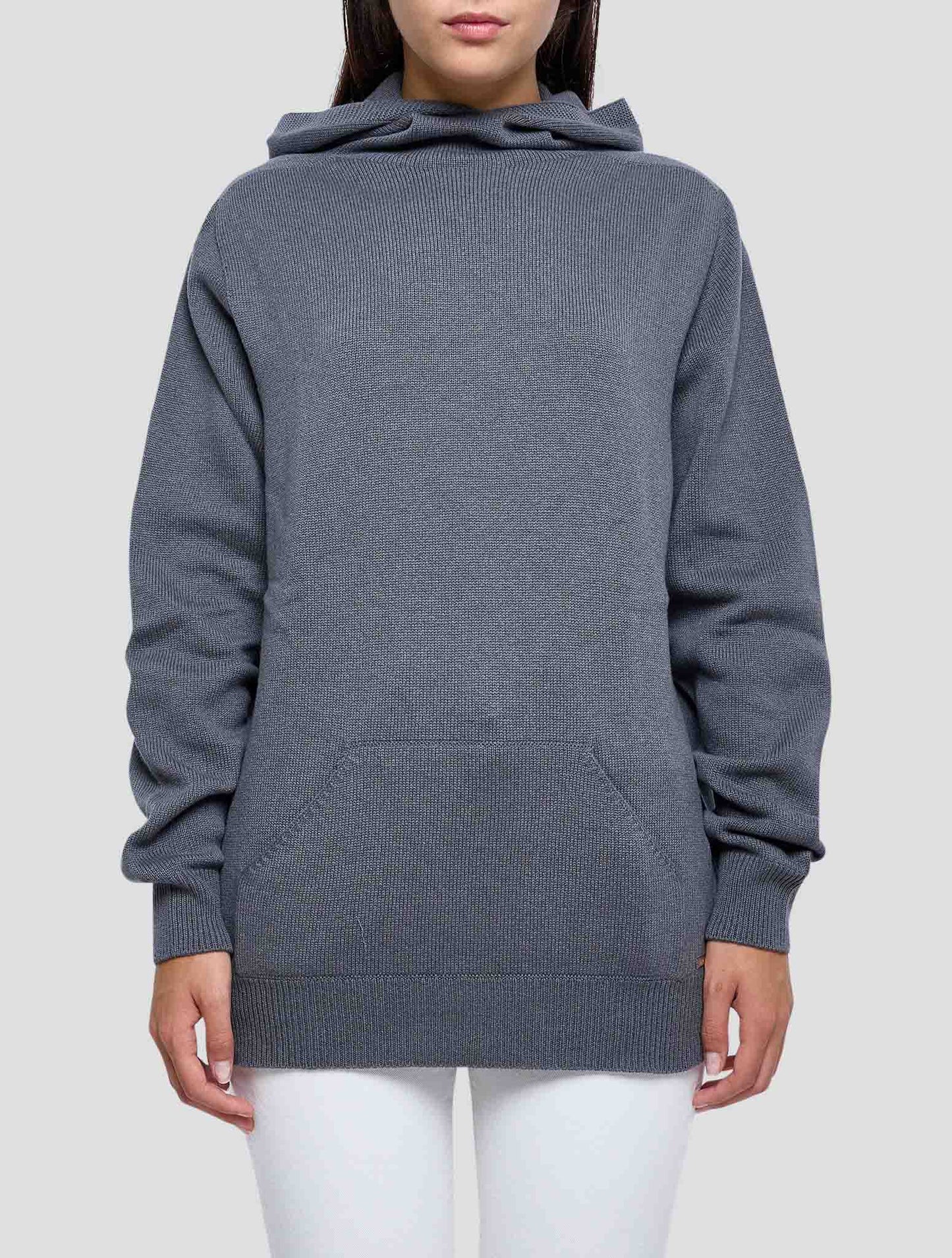 Kiton Gray Cashmere Sweater Hoodie Women