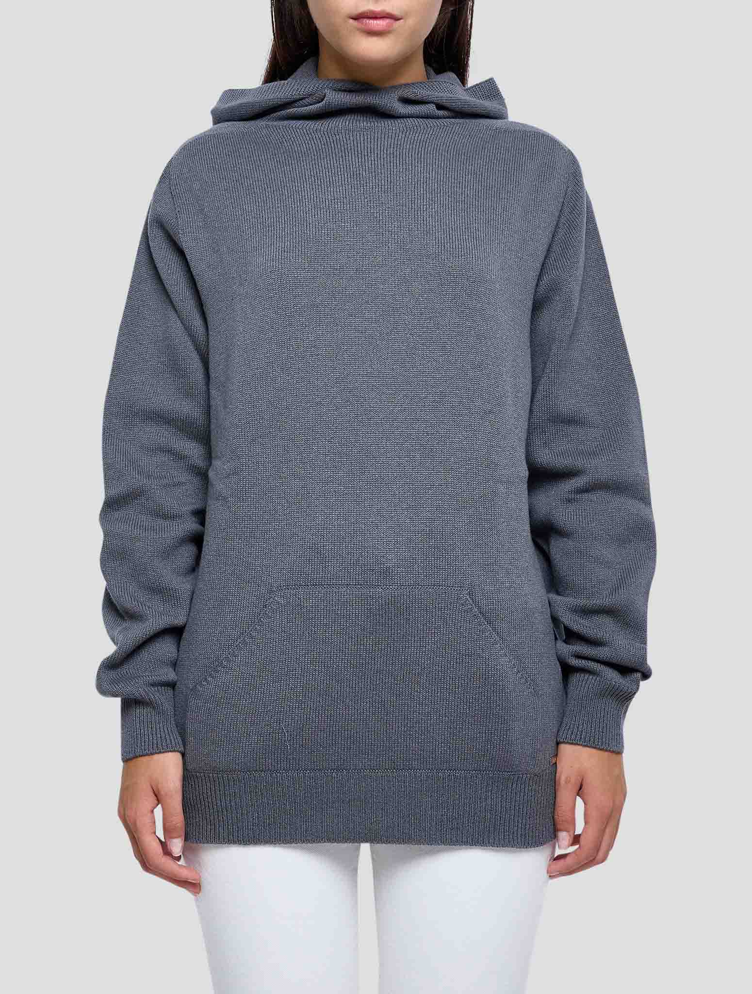 Kiton Gray Cashmere Sweater Hoodie Women