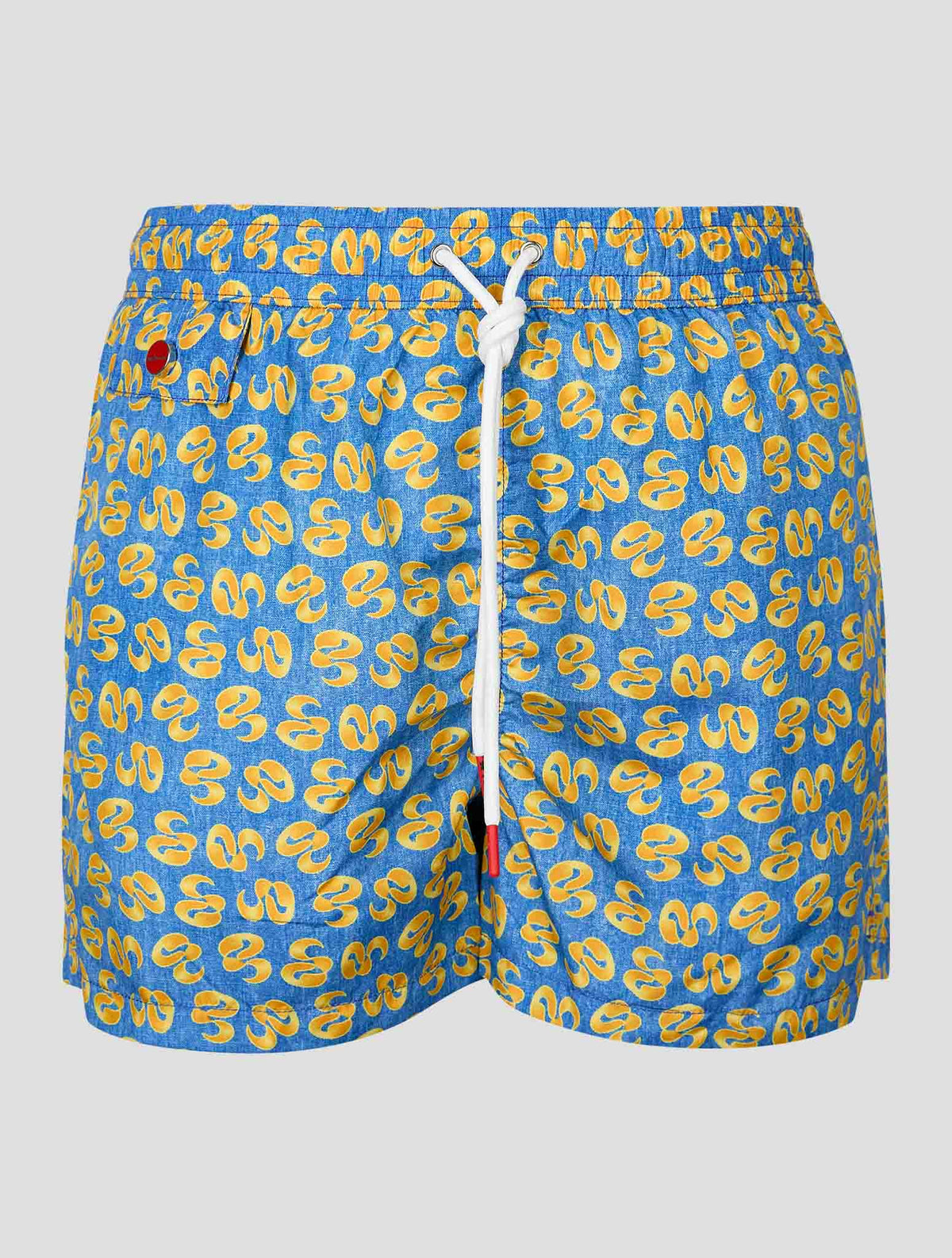 Kiton Light Blue Yellow Pl Swim Trunks