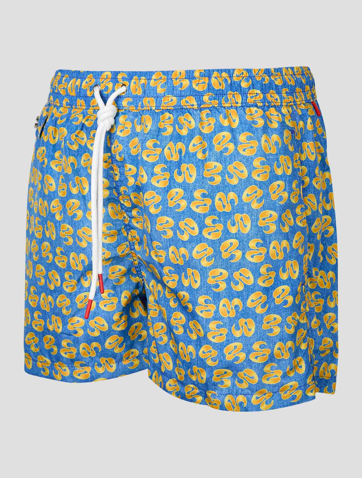 Kiton Light Blue Yellow Pl Swim Trunks