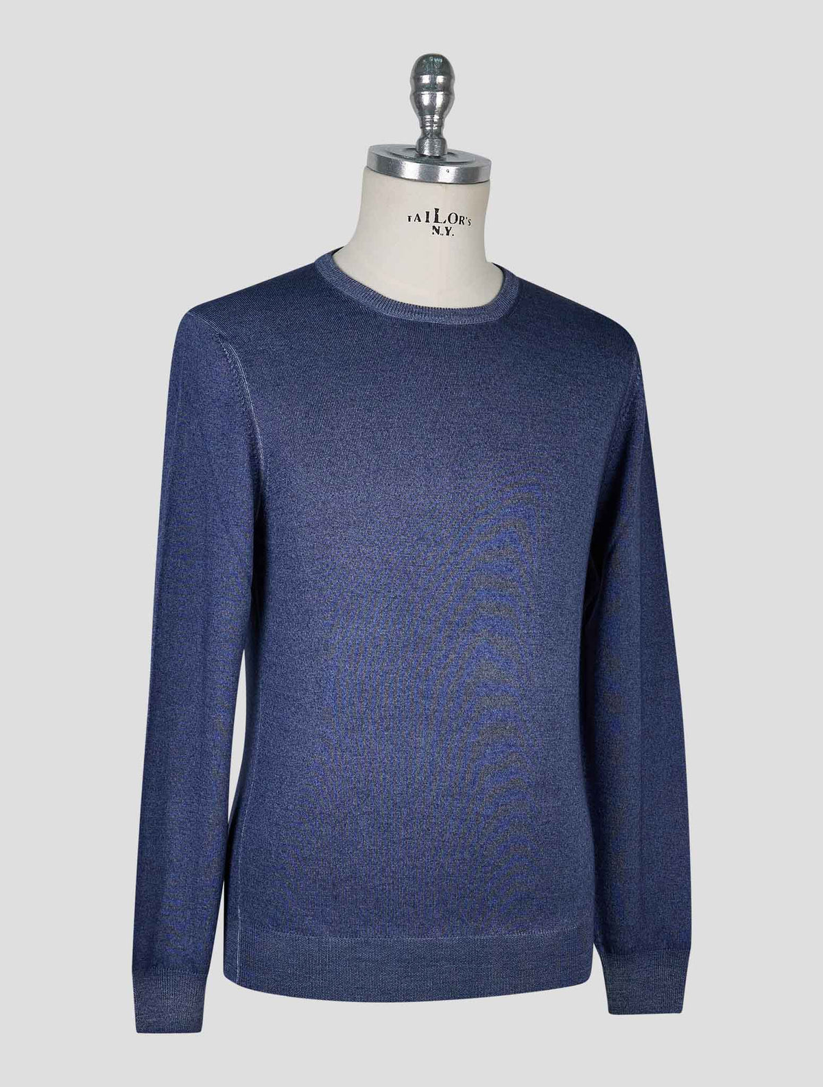 Kiton Blue Wool Sweater Crewneck