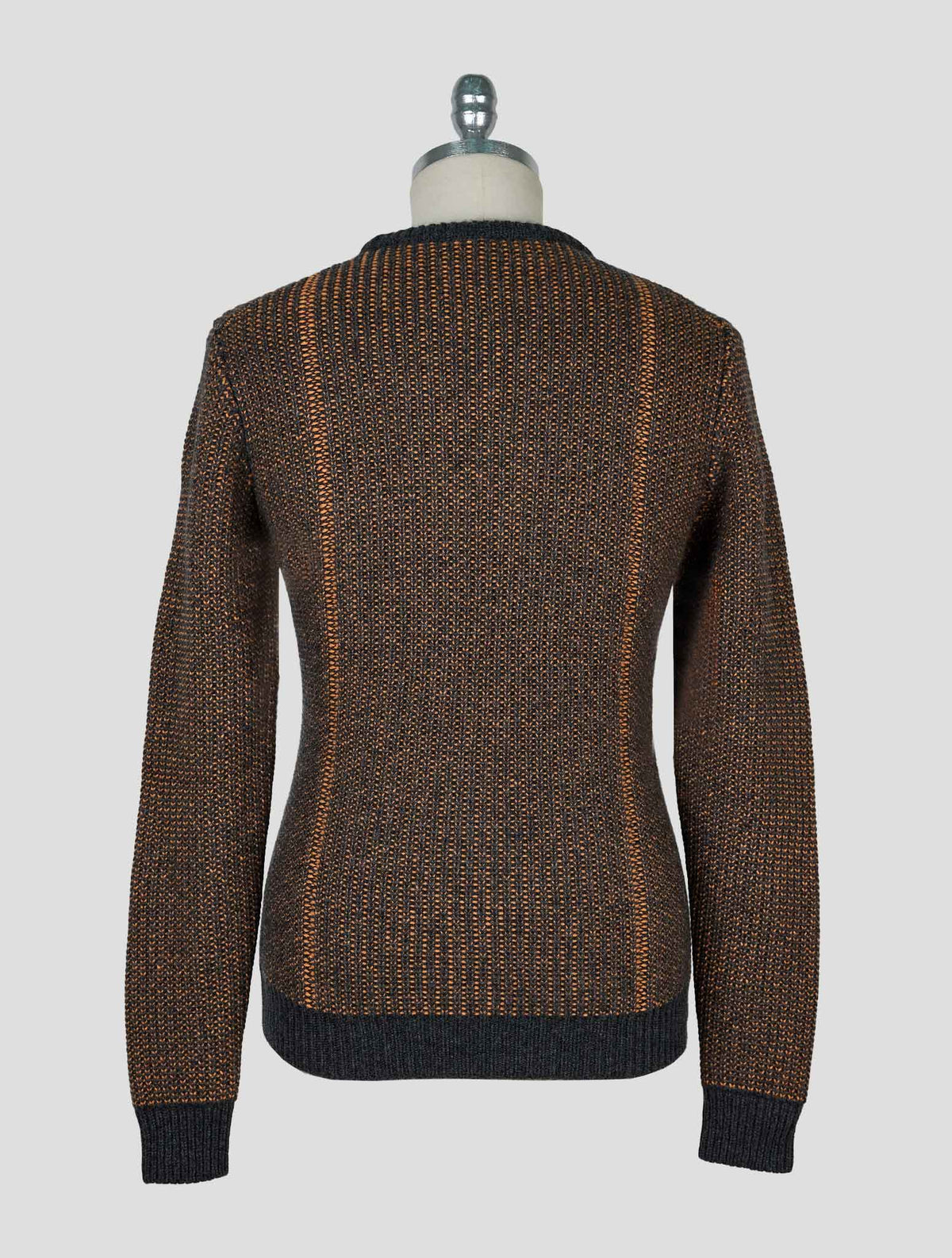 Kiton Orange Gray Cashmere Sweater Crewneck