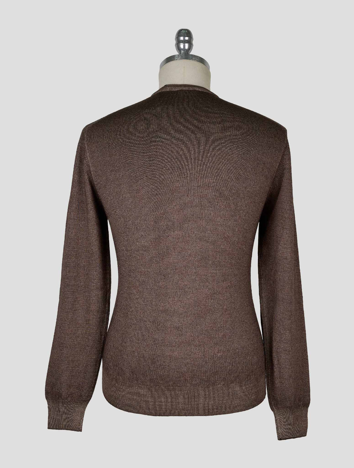 Kiton Brown Wool Sweater V-Neck