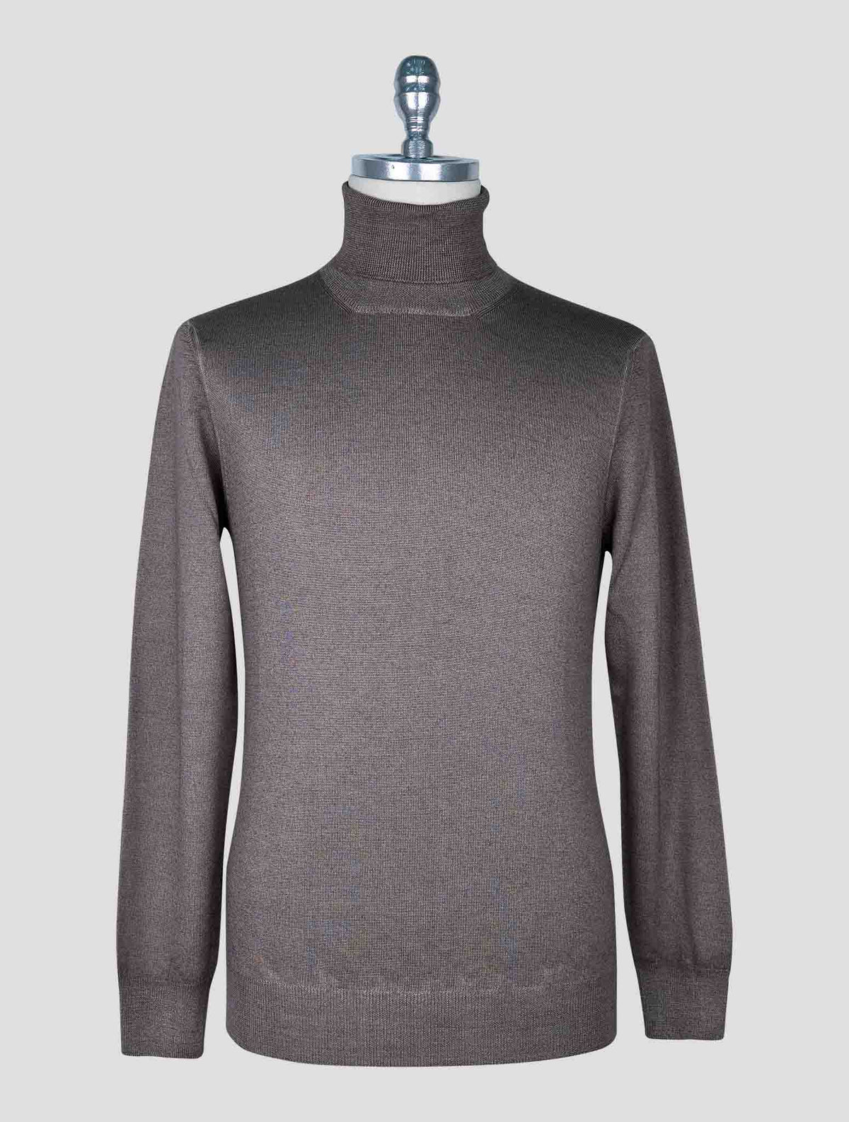Kiton Brown Wool Sweater Turtleneck