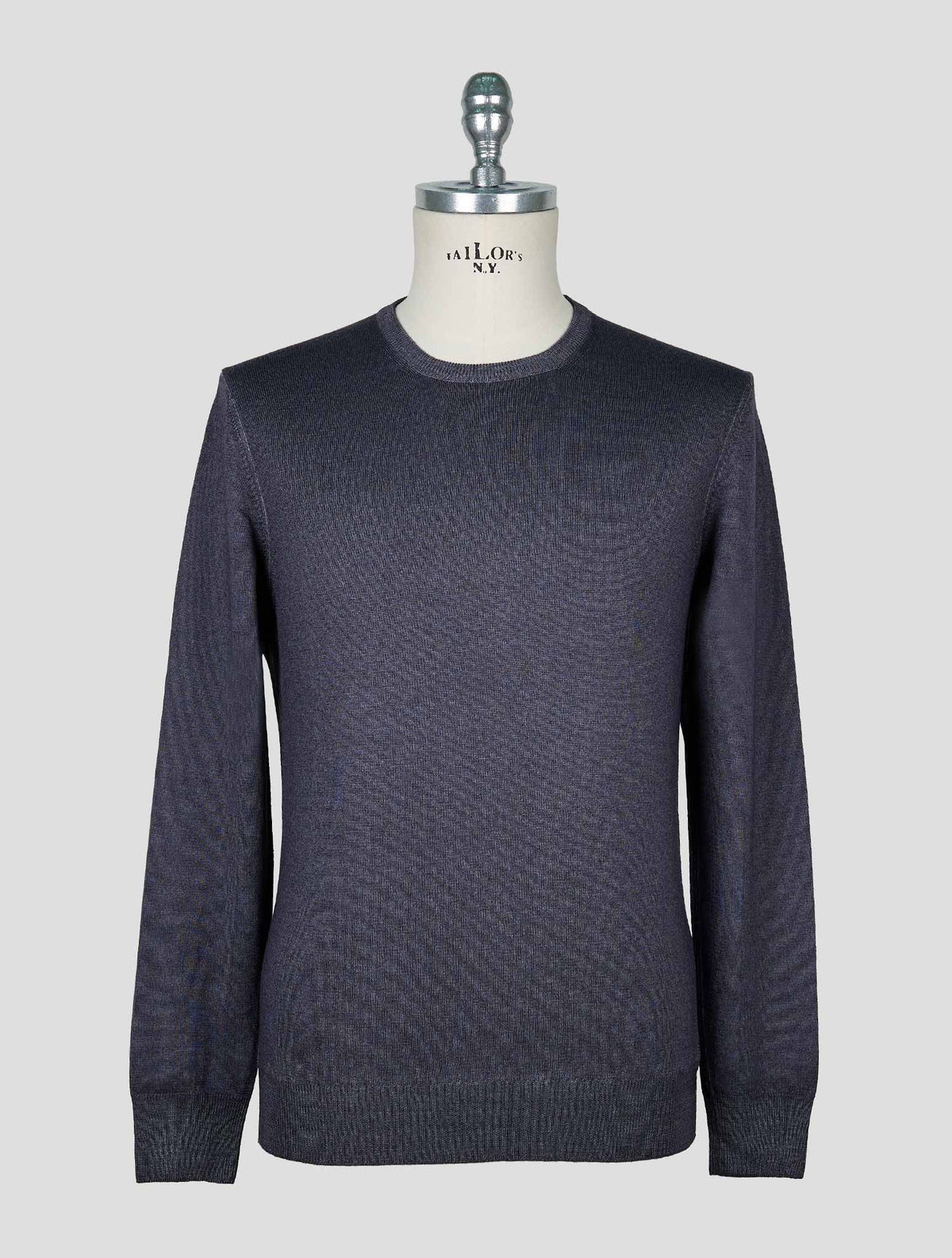 Kiton Gray Wool Sweater Crewneck
