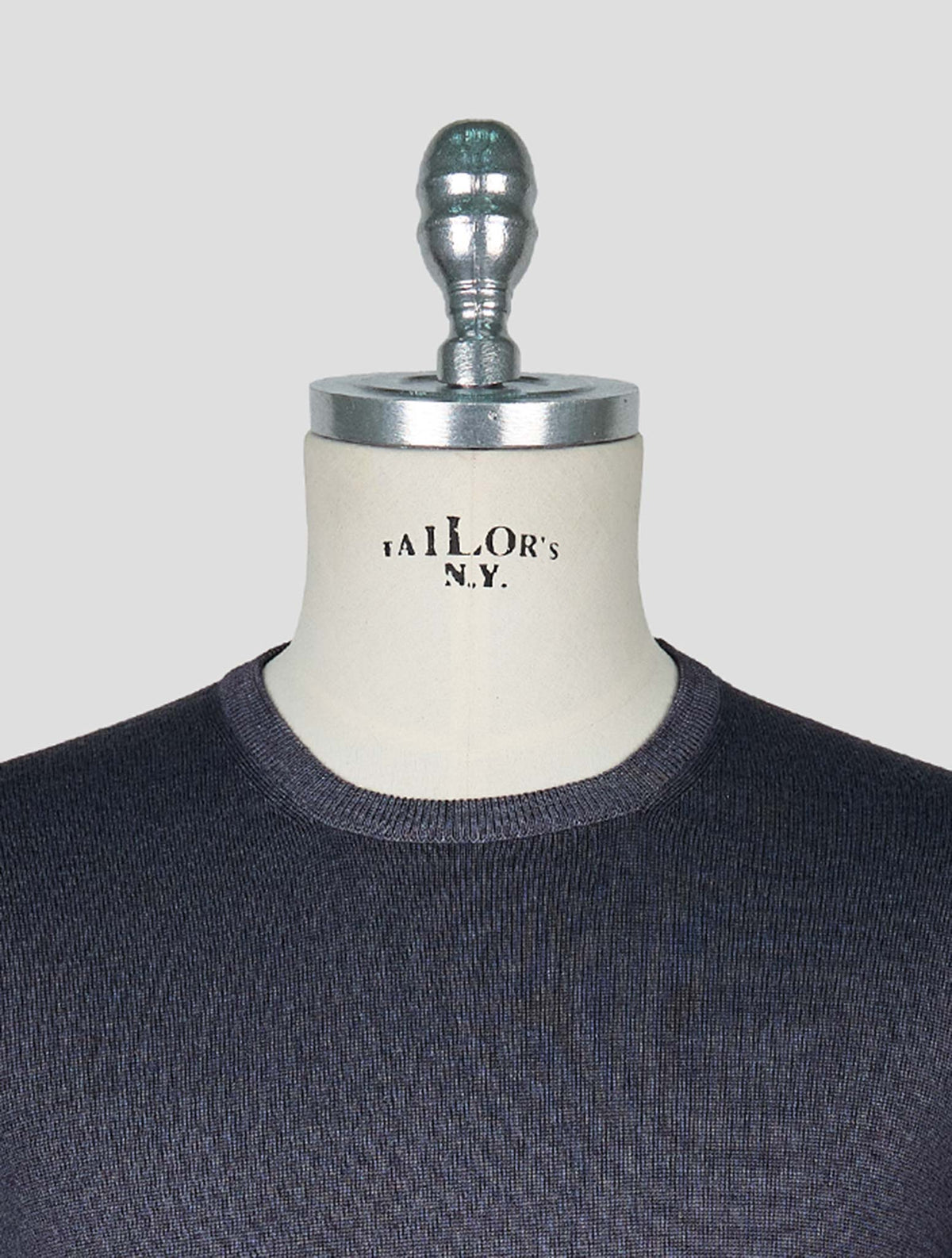 Kiton Gray Wool Sweater Crewneck