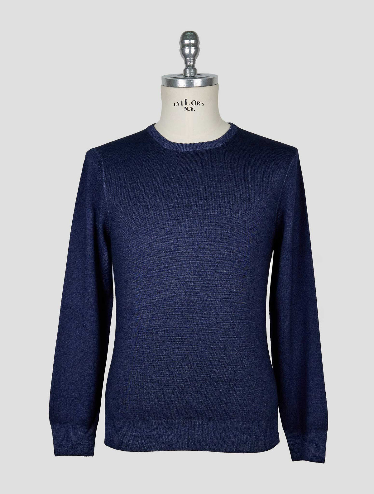 Kiton Blue Wool Sweater Crewneck