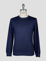 Kiton Blue Wool Sweater Crewneck