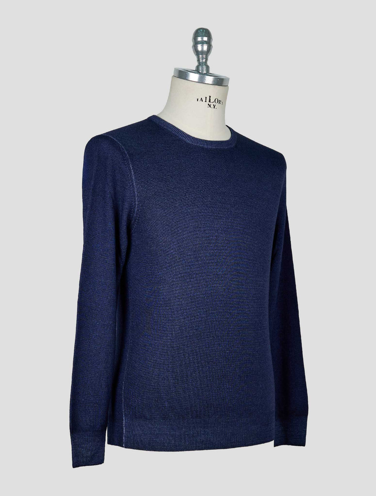 Kiton Blue Wool Sweater Crewneck