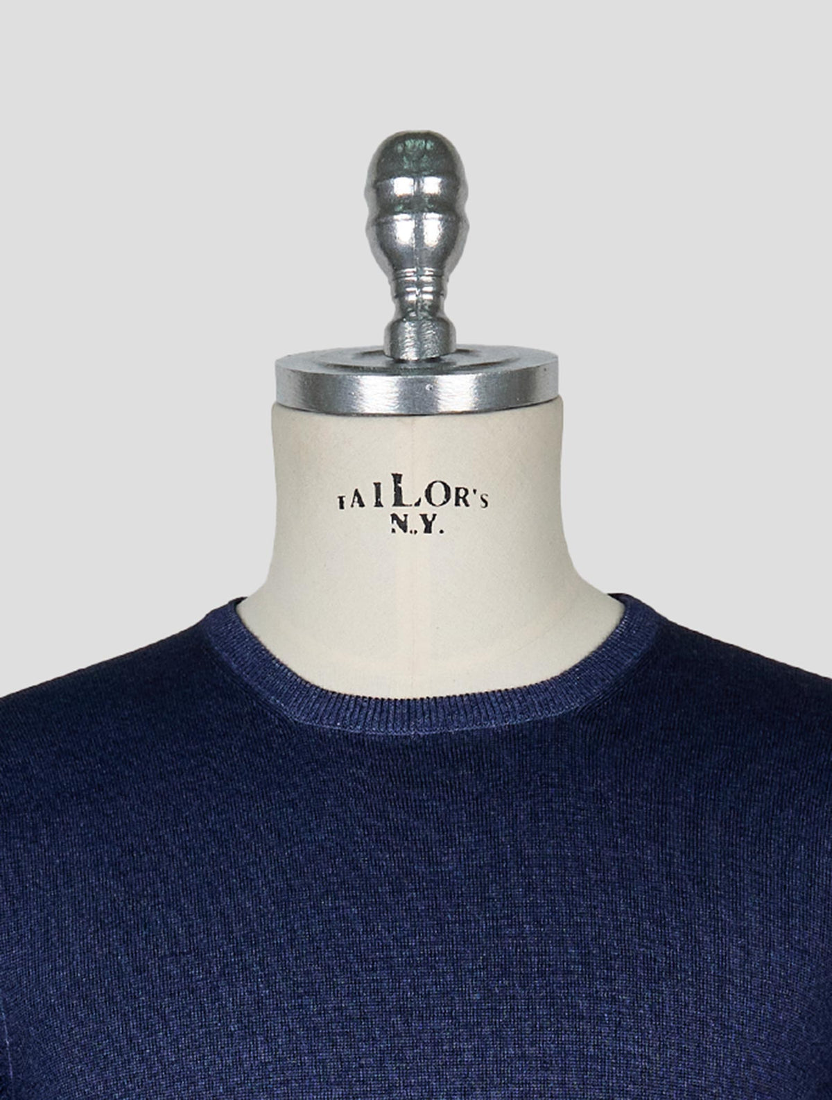 Kiton Blue Wool Sweater Crewneck