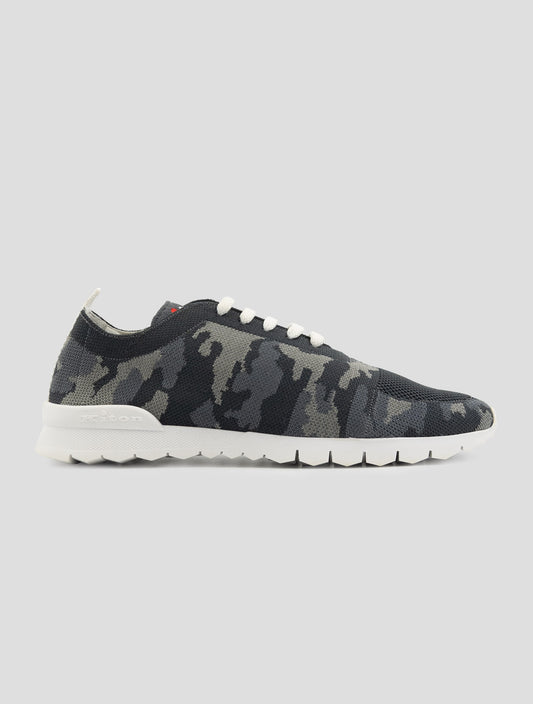 Kiton Gray Cotton Ea Sneakers