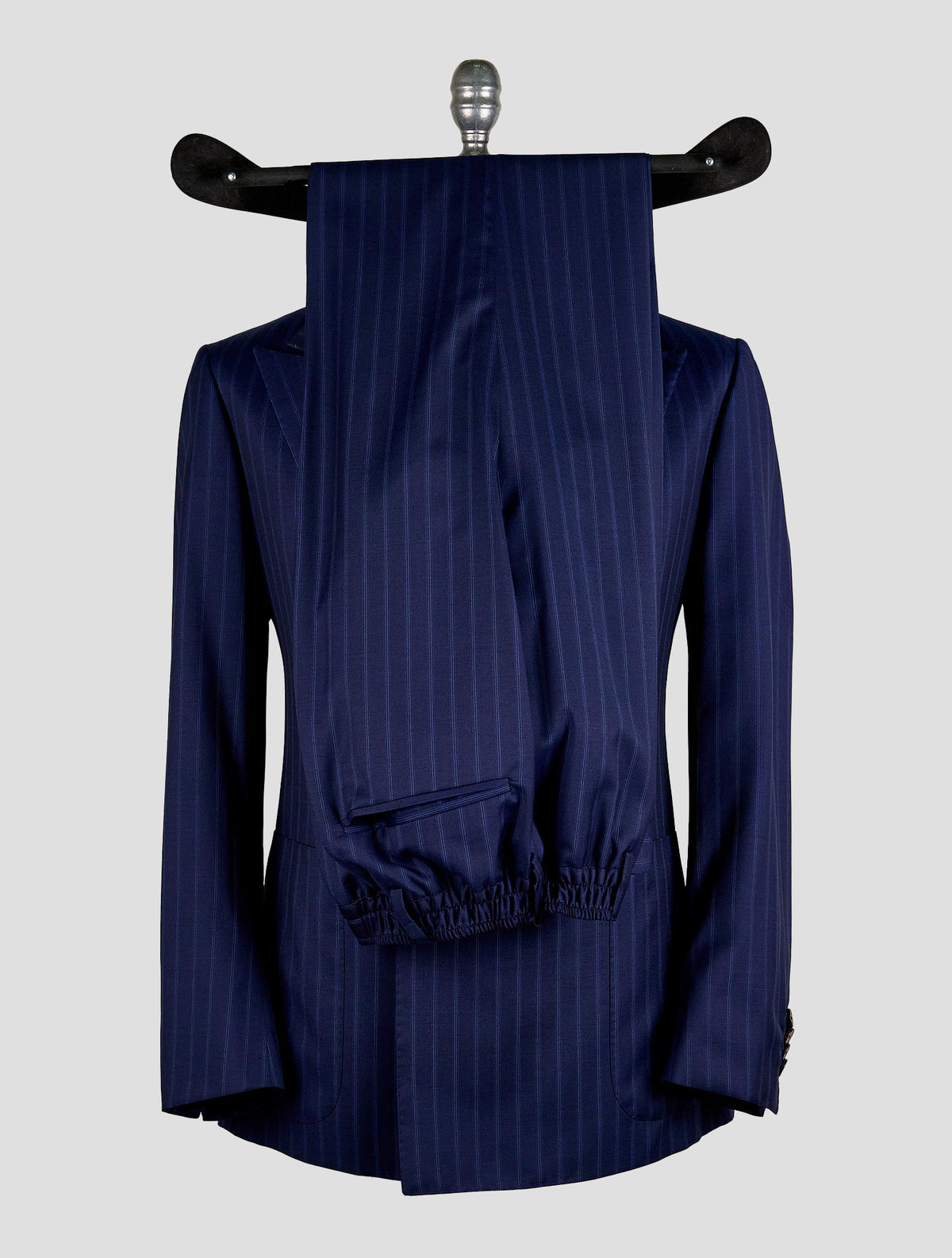 Kiton Knt Blue Virgin Wool Silk Suit