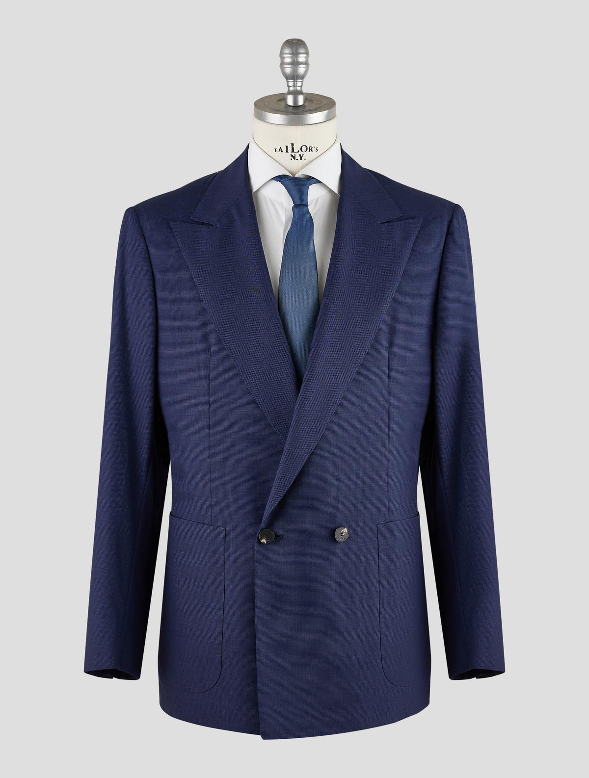 Kiton Knt Blue Virgin Wool Suit