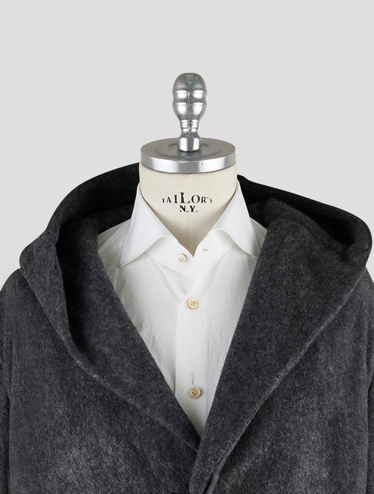 Kiton Knt Dark Gray Cashmere Pa Overcoat