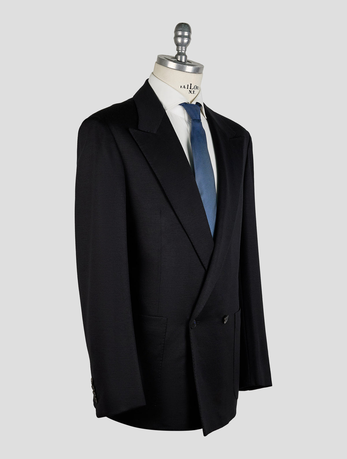 Kiton Knt Black Wool Blazer