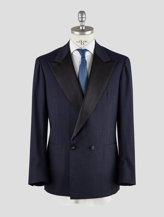 Kiton Knt Dark Blue Virgin Wool Ea Blazer