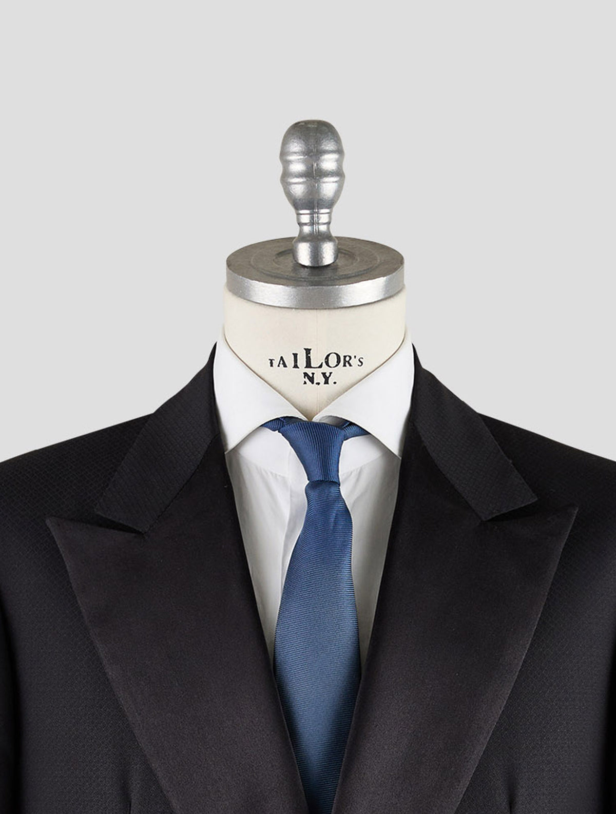 Kiton Knt Black Virgin Wool Silk Smoking Blazer