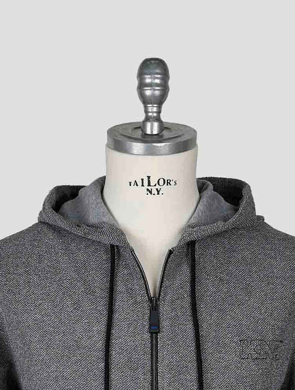 Kiton Knt Gray Cotton Pa Sweater Full Zip