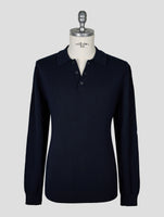 Kiton Knt Blue Navy Virgin Wool Sweater Polo