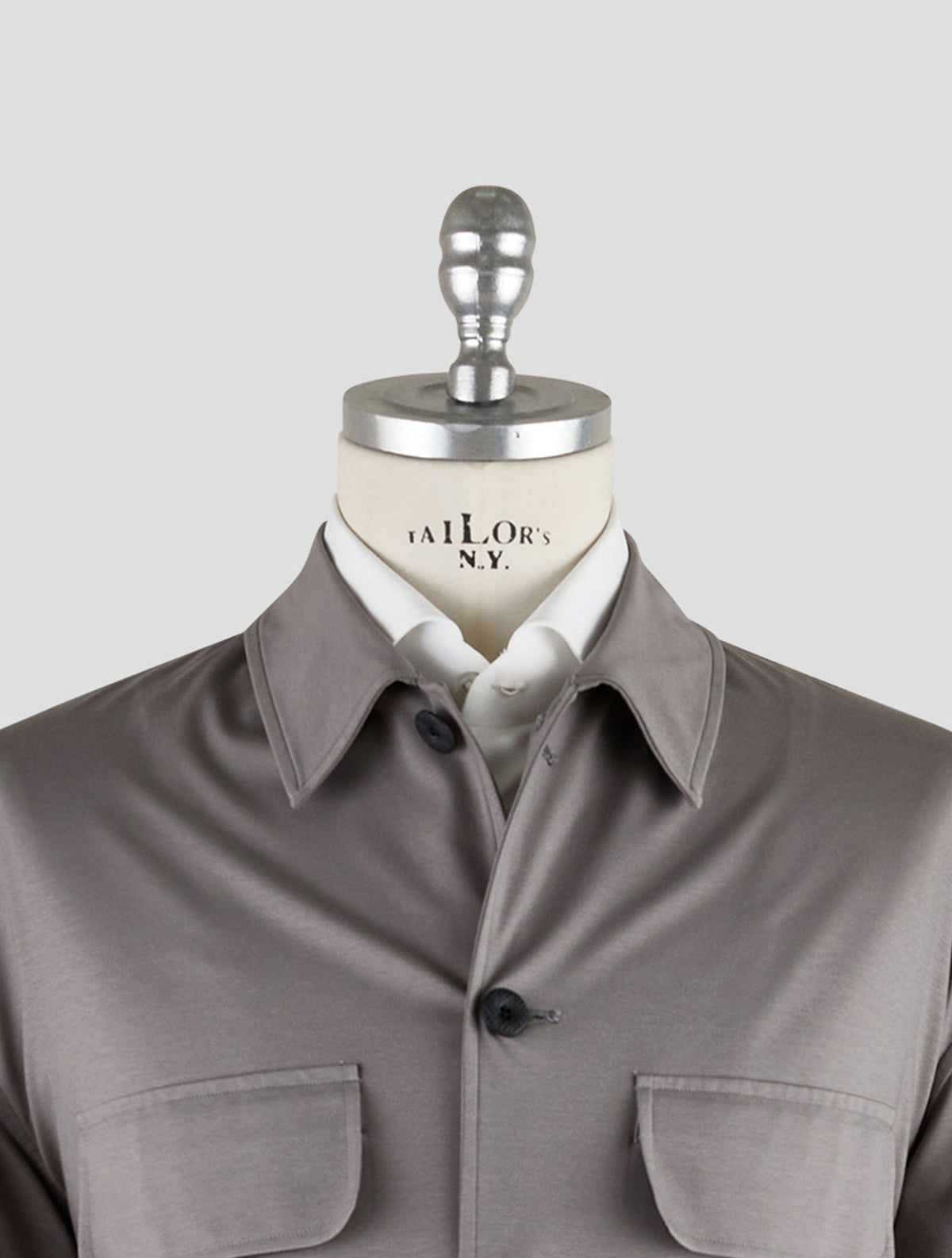 Kiton Knt Gray Cotton Ea Coat