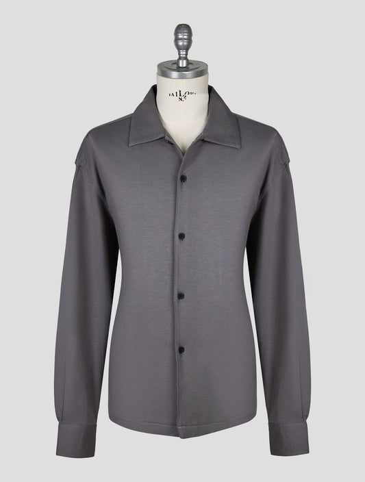Kiton Knt Taupe Cotton Ea Shirt