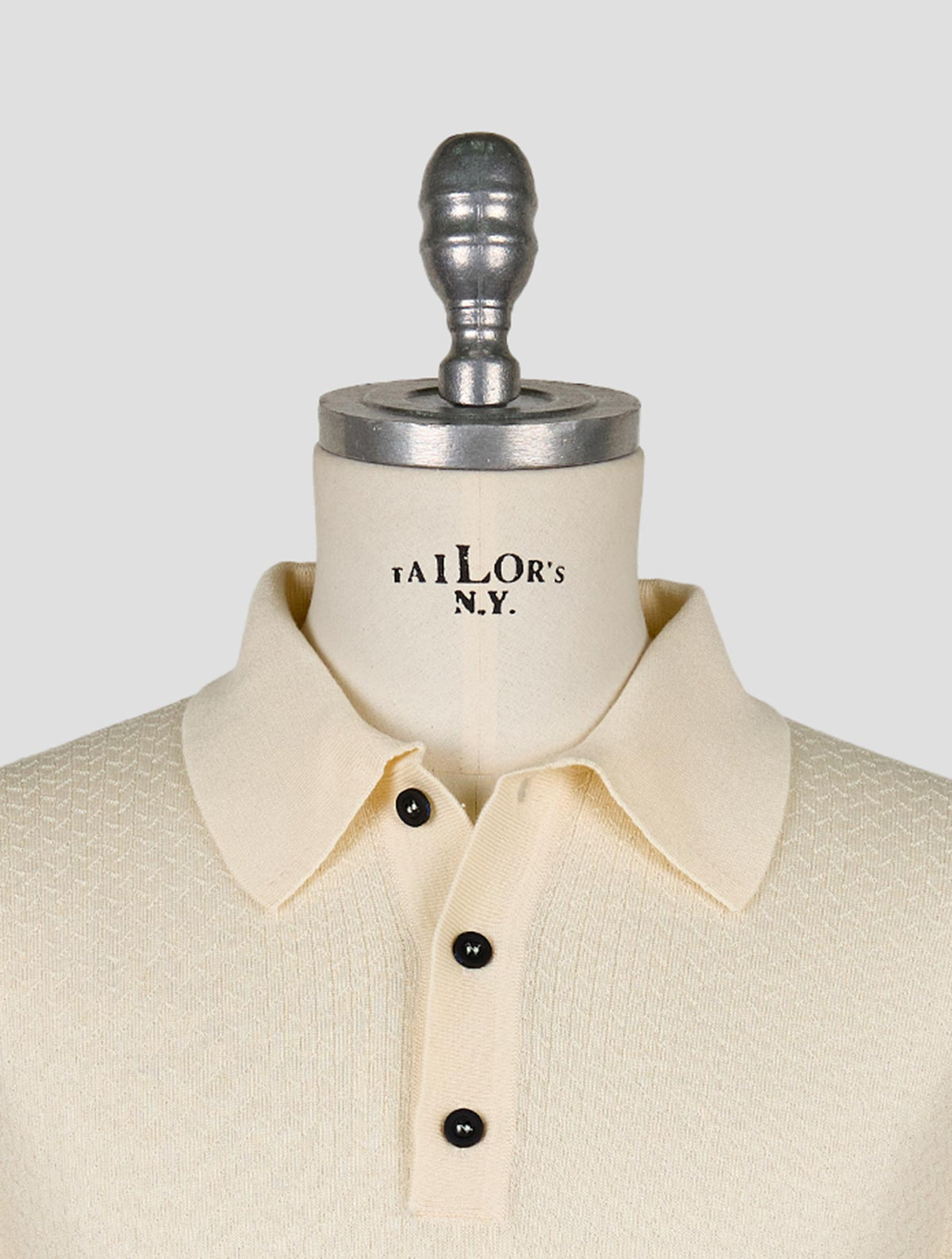 Kiton Knt White Virgin Wool Silk Polo
