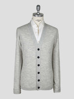 Kiton Knt Dark Gray Virgin Wool Silk Cardigan