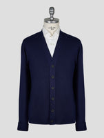 Kiton Knt Dark Blue Virgin Wool Silk Cardigan