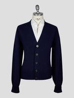 Kiton Knt Dark Blue Virgin Wool Cardigan