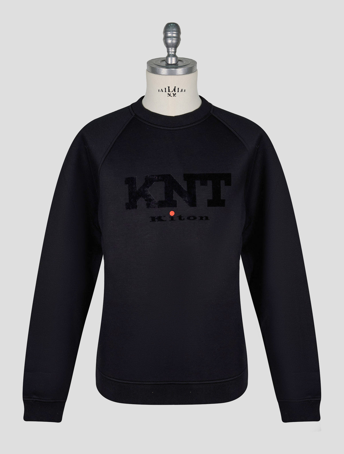 Kiton Knt Black Viscose Ea Sweater Crewneck
